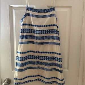 Aerie Blue and White Linen Dress